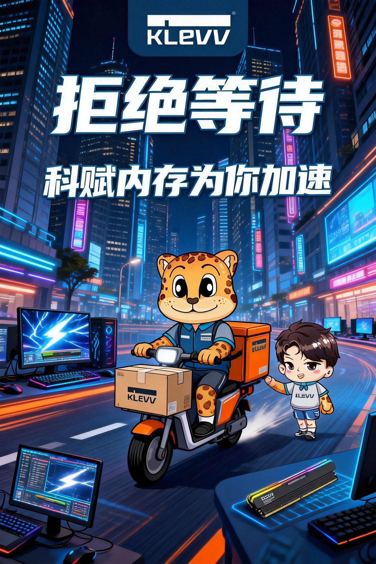 拒绝等待 科赋内存为你加速。“豹赋”化身快递员，在都市中配送“内存包裹”。收到他