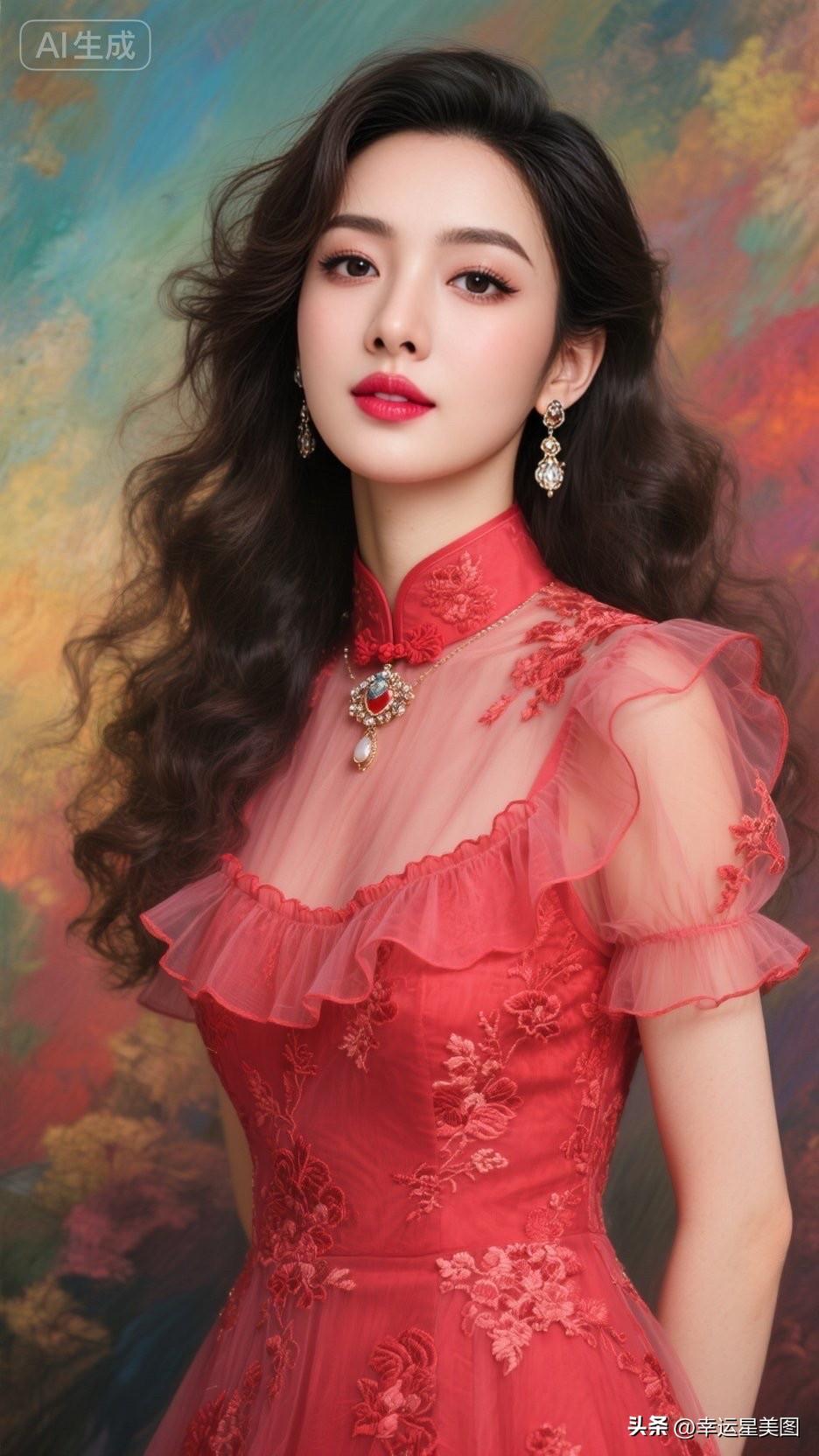 优雅红裙，惊艳绽放！🌹✨