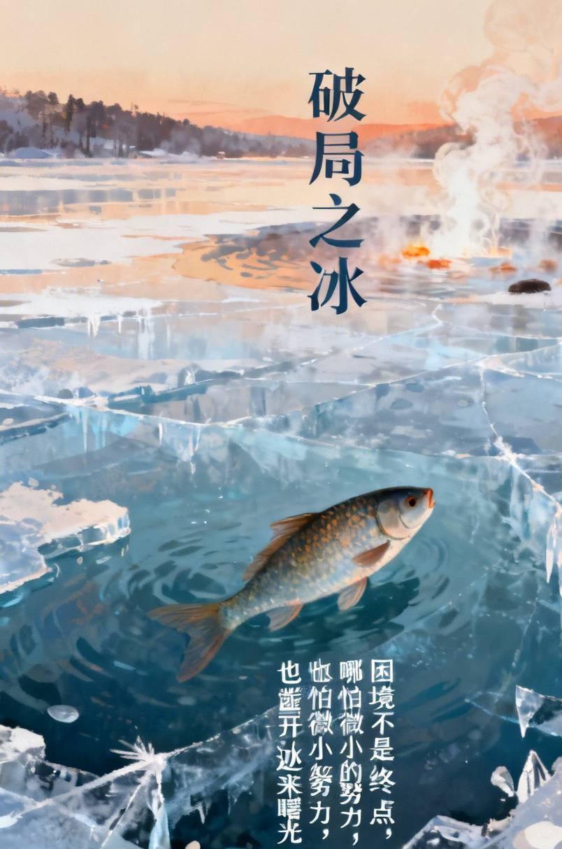 破局之冰
严冬的湖面被坚冰封死，鱼儿在暗无天日的水底窒息。它们没有坐以待毙，而是