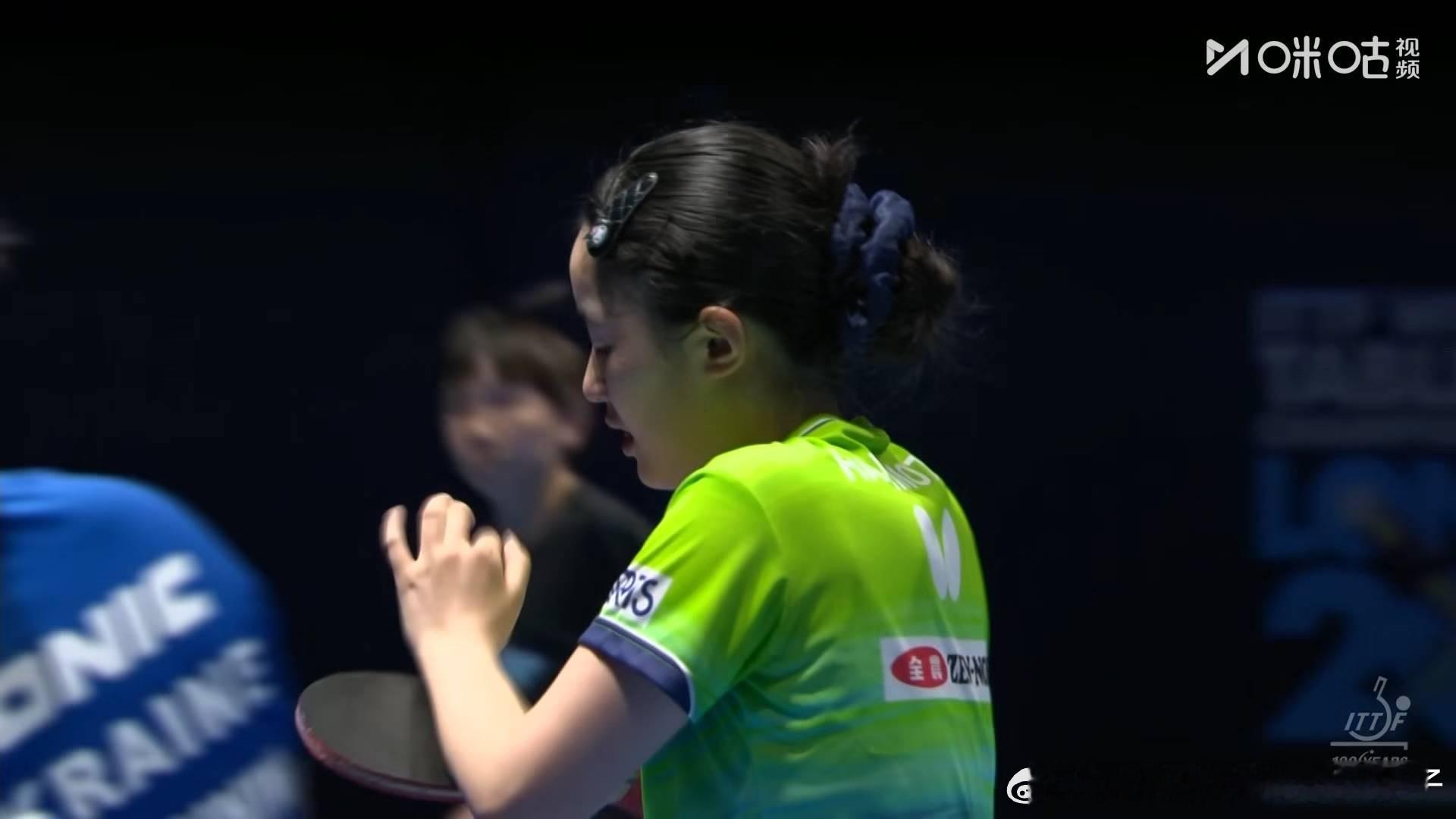 张本美和3比0梅提妮娜（9，5，6）第三盘：早田希娜VS比连科日本二比零乌克兰2
