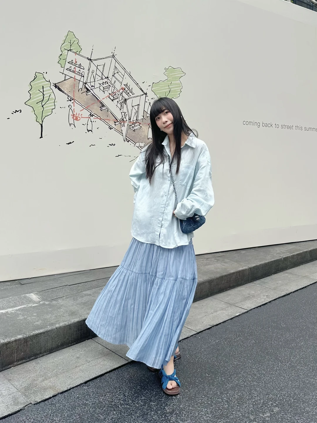 夏日凉爽柔性穿搭～蓝色系的视觉降温太舒服
