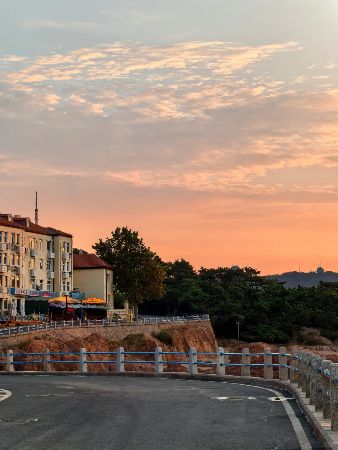 9.27青岛街头实况 琴屿路看见日出