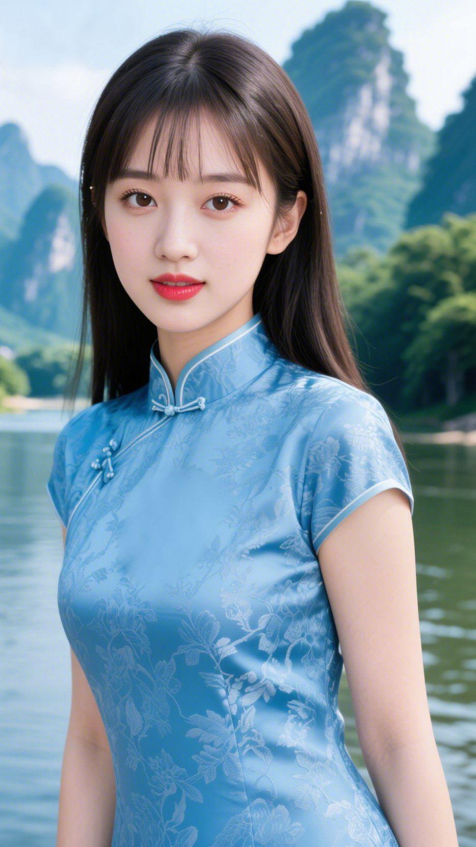 一江山水慰人心
 
江面漾着莹润波光，青黛峰峦临江伫立，山影树姿轻落进澄澈水波。