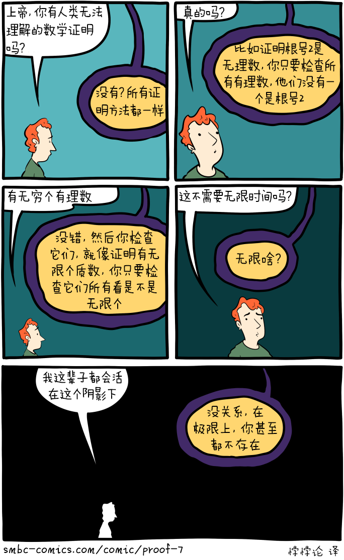 上帝是实无穷，我们是潜无穷 