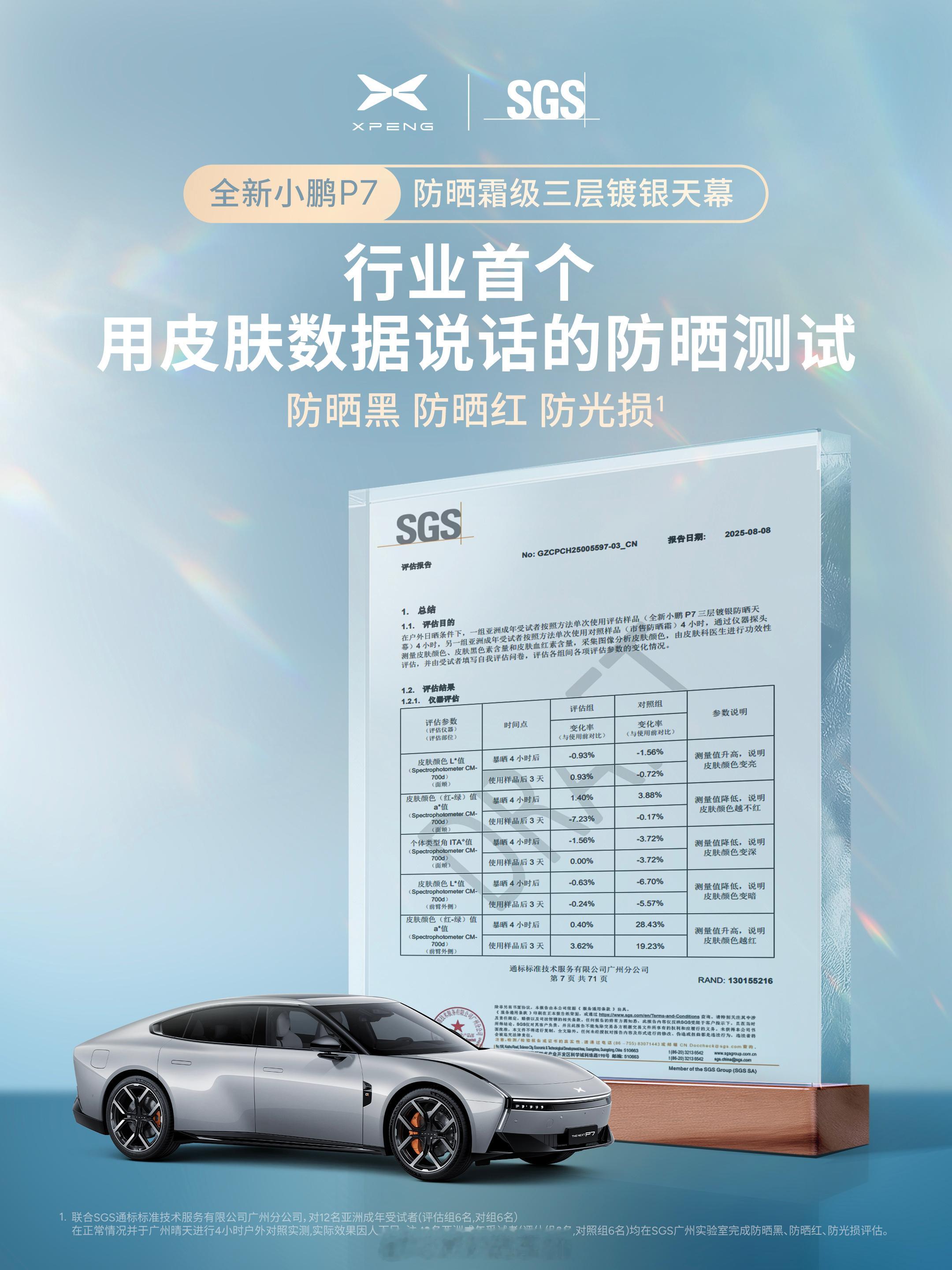 时尚圈都在拍小鹏P7全新小鹏P7标配三层镀银天幕获SGS权威实测认证，真人测试晒
