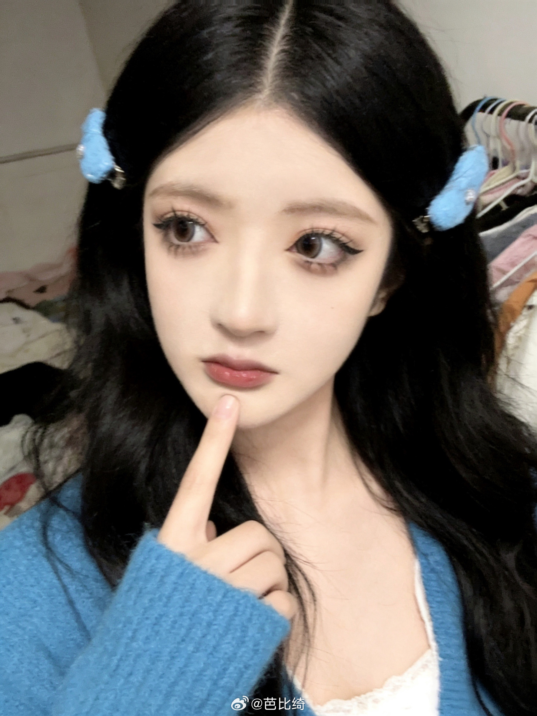 四宫格自拍来咯◦°🦋˶自拍蓝色系温柔