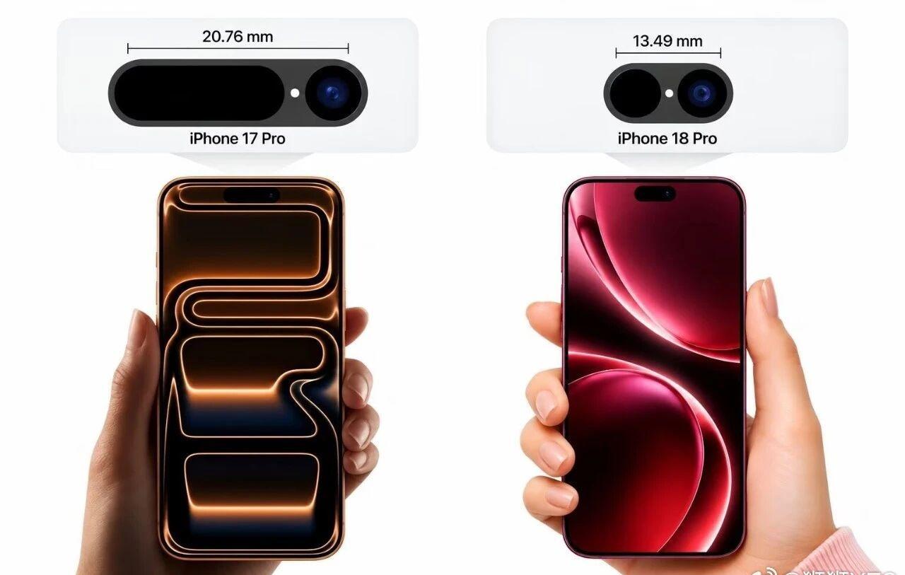 iPhone 18 Pro的灵动岛实现了明显的瘦身，爆料称尺寸约为13.49毫米