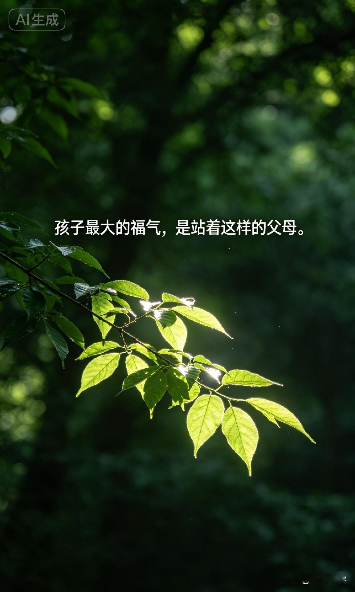 一个孩子最大的福气，是站着这样的父母。

孩子最大的福气，不是家财万贯，不是名校