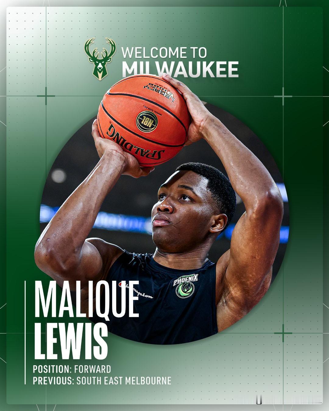 21岁前锋Malique Lewis在末尾第60顺位被密尔沃基雄鹿队选中，成为自