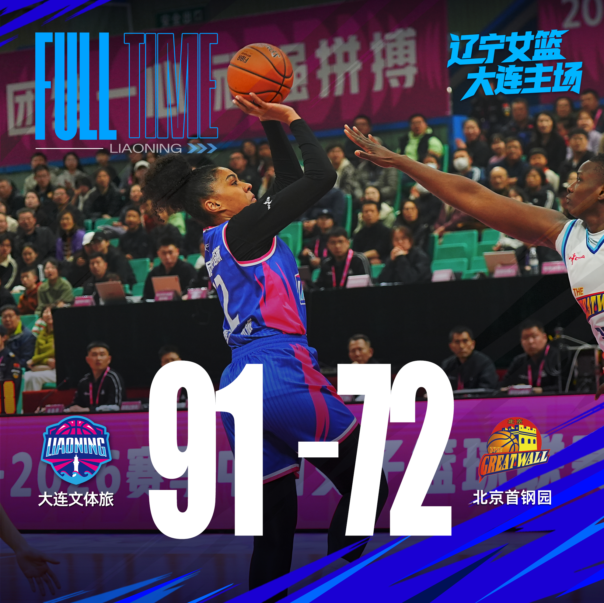 3月29日19:30，2025-2026赛季WCBA季后赛正式打响，大连文体旅女