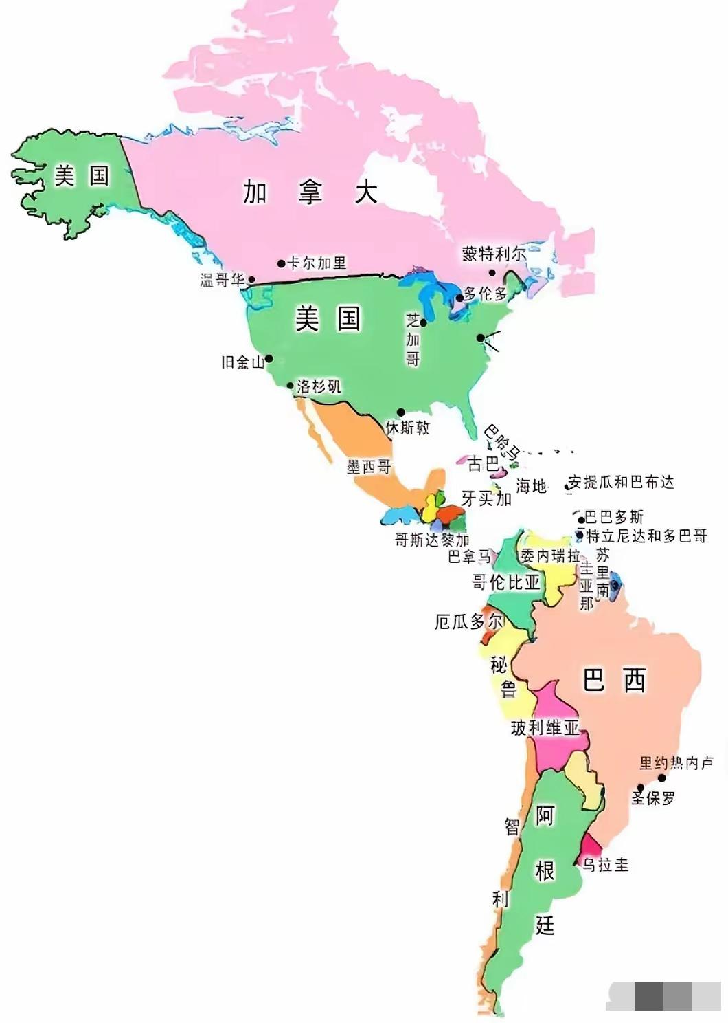 美洲的意思——美国人的洲。
​         自马杜罗被深夜抓走后，美洲大陆现