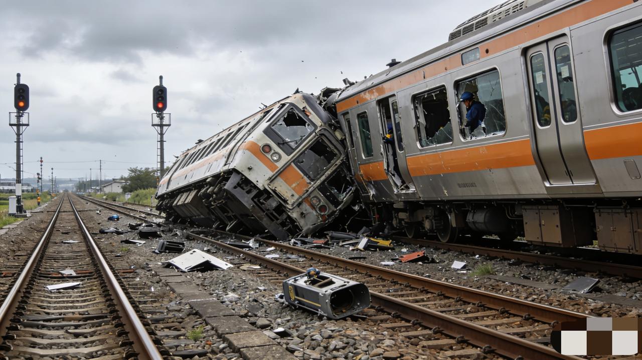 日本秋田县列车突发脱轨翻覆，空载状态幸无乘客伤亡

当地时间12月12日6时50