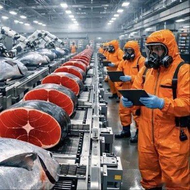 《每秒处理百条金枪鱼！揭秘智能海鲜工厂，从捕捞到罐头的完整链条》播放量：2584