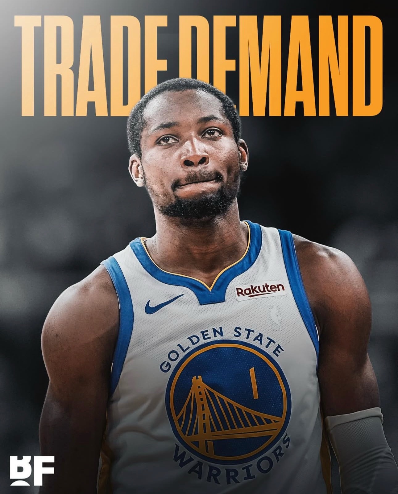 闹剧结束了！库明加正式向勇士队申请交易！库明加目前已经被勇士连续DNP了13场，