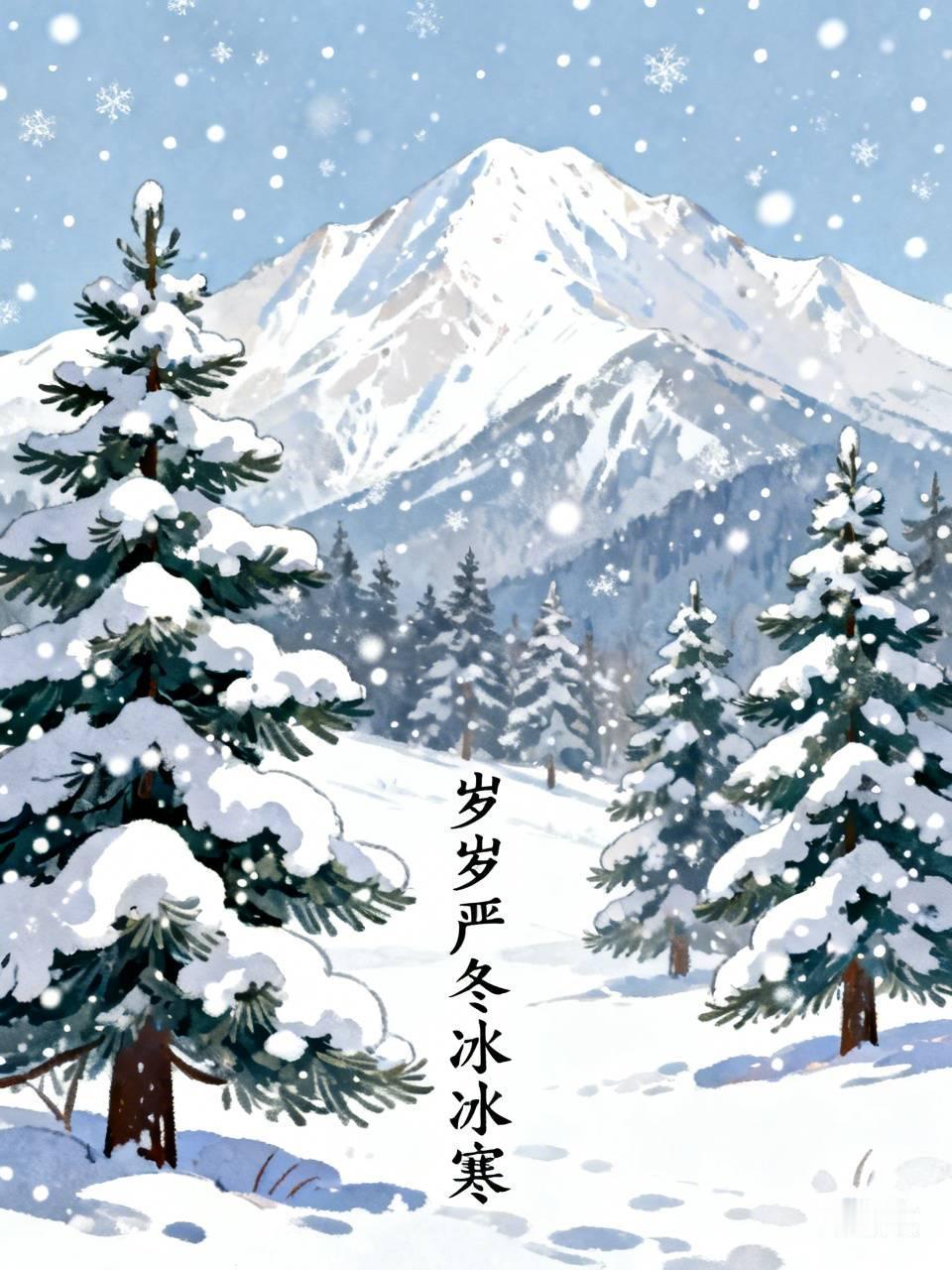 下联：岁岁严冬冰冰寒。