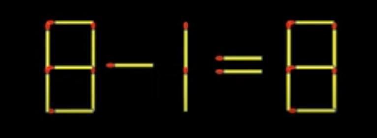 观察这个火柴棒组成的算式 “8 - 1 = 8” ，在只能移动一根火柴棒的情况下