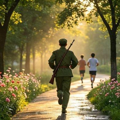 早安我的中国早安，老兵！夏意渐浓，初心不改。曾经手握钢枪卫山河，如今脚踏实地筑生