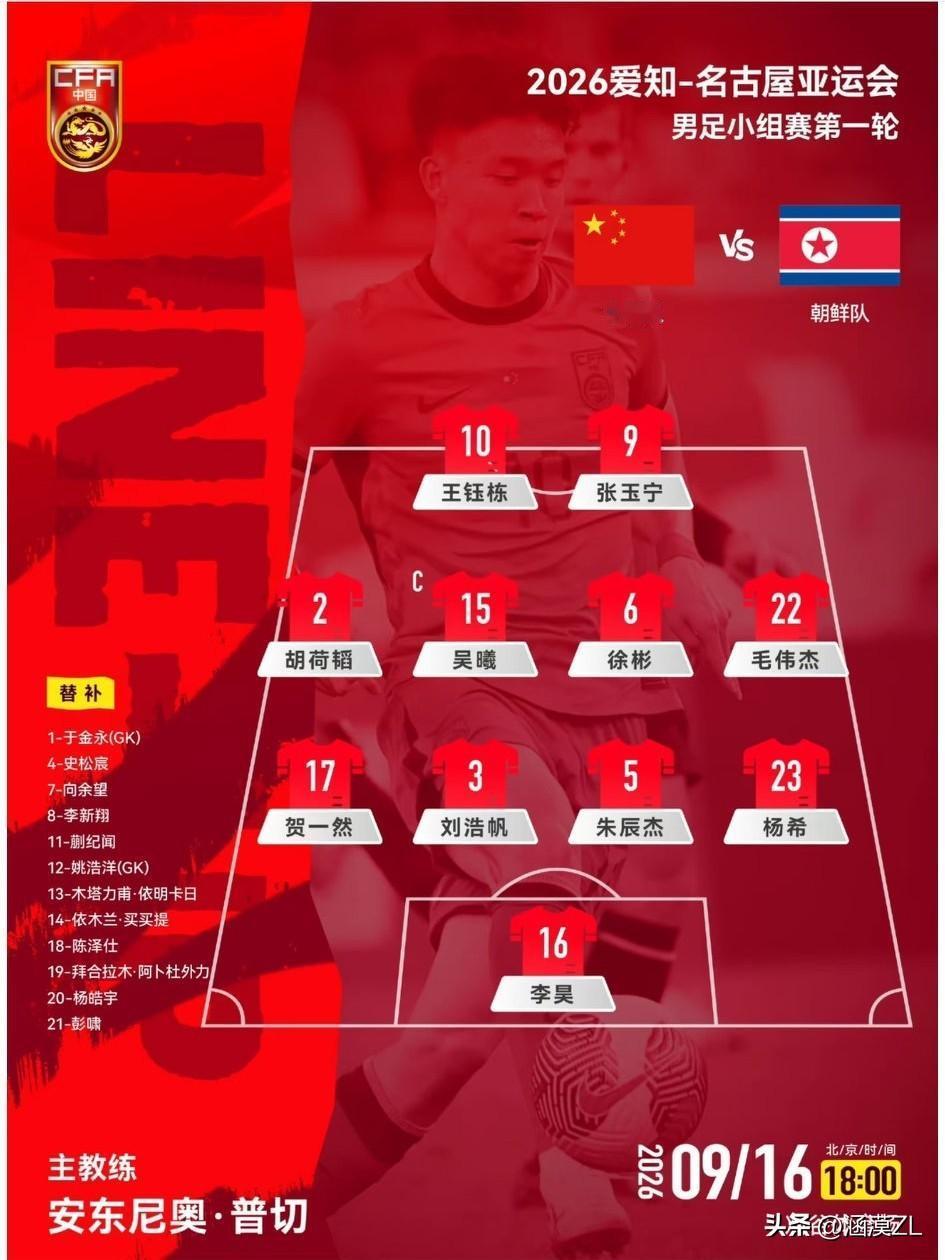 泰山队各级教练是不是该反思一下了？亚运会男足比赛首轮，在U23国足2:1战胜朝鲜