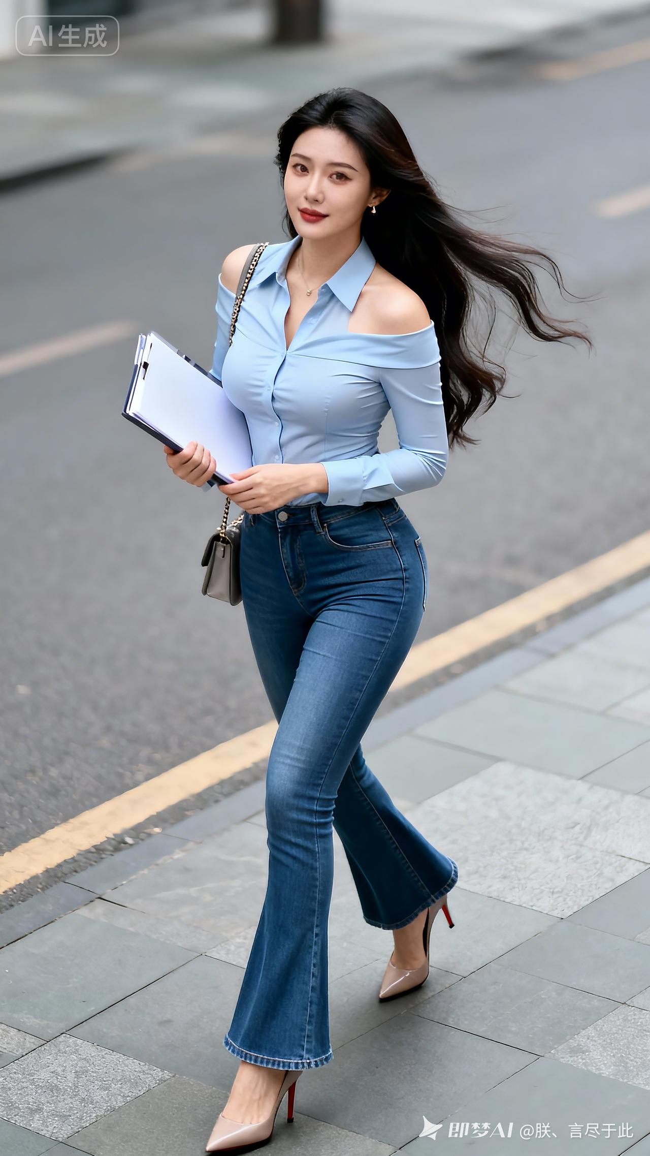 都市丽人穿搭指南，优雅蓝调，时尚随行！👠💼