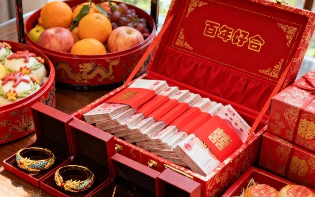 我家亲戚结了两次婚，4年前第一次结婚彩礼大概是15万，三金（具体多少没有问），酒