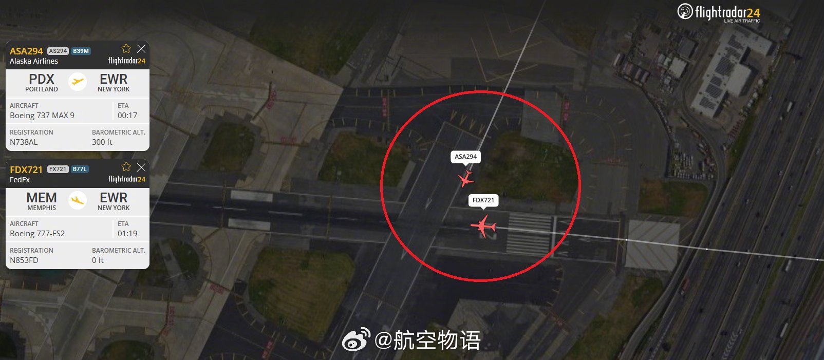 【美国再现危险接近，客机、货机差点地面相撞】当地时间周二晚8点17分，从波特兰飞