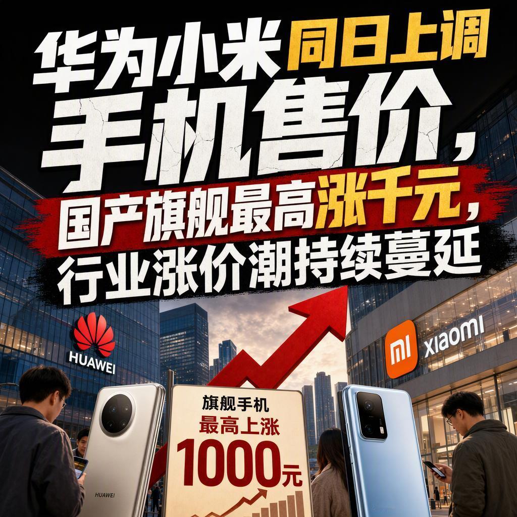 华为小米同日涨价，国产旗舰最高涨千元，这波涨价潮真的来了。
第一个，涨得最狠的是