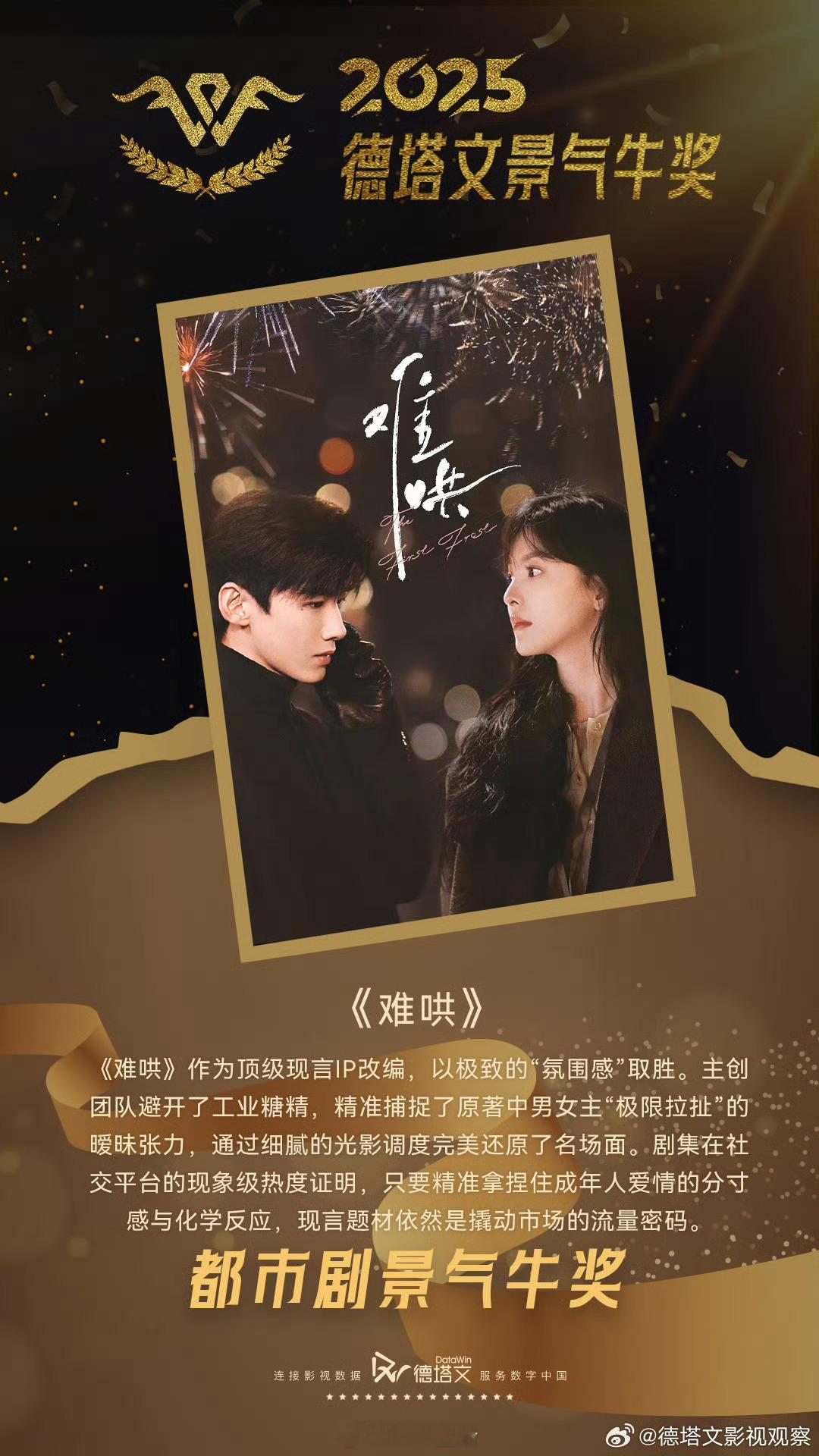 2025年度德塔文景气牛奖都市剧景气牛奖 白敬亭 难哄古装剧景气牛奖杨洋 凡人修