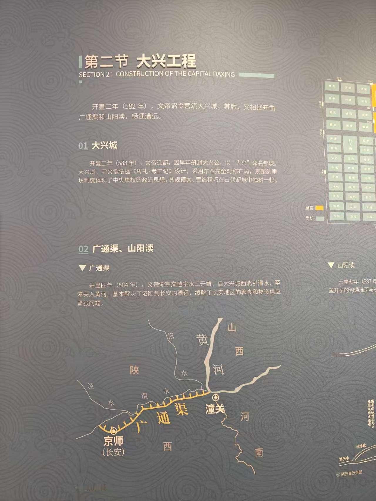 在隋炀帝陵博物馆里看到的隋朝大兴城和洛阳城模型。都说唐朝长安城是中国古代都城规划