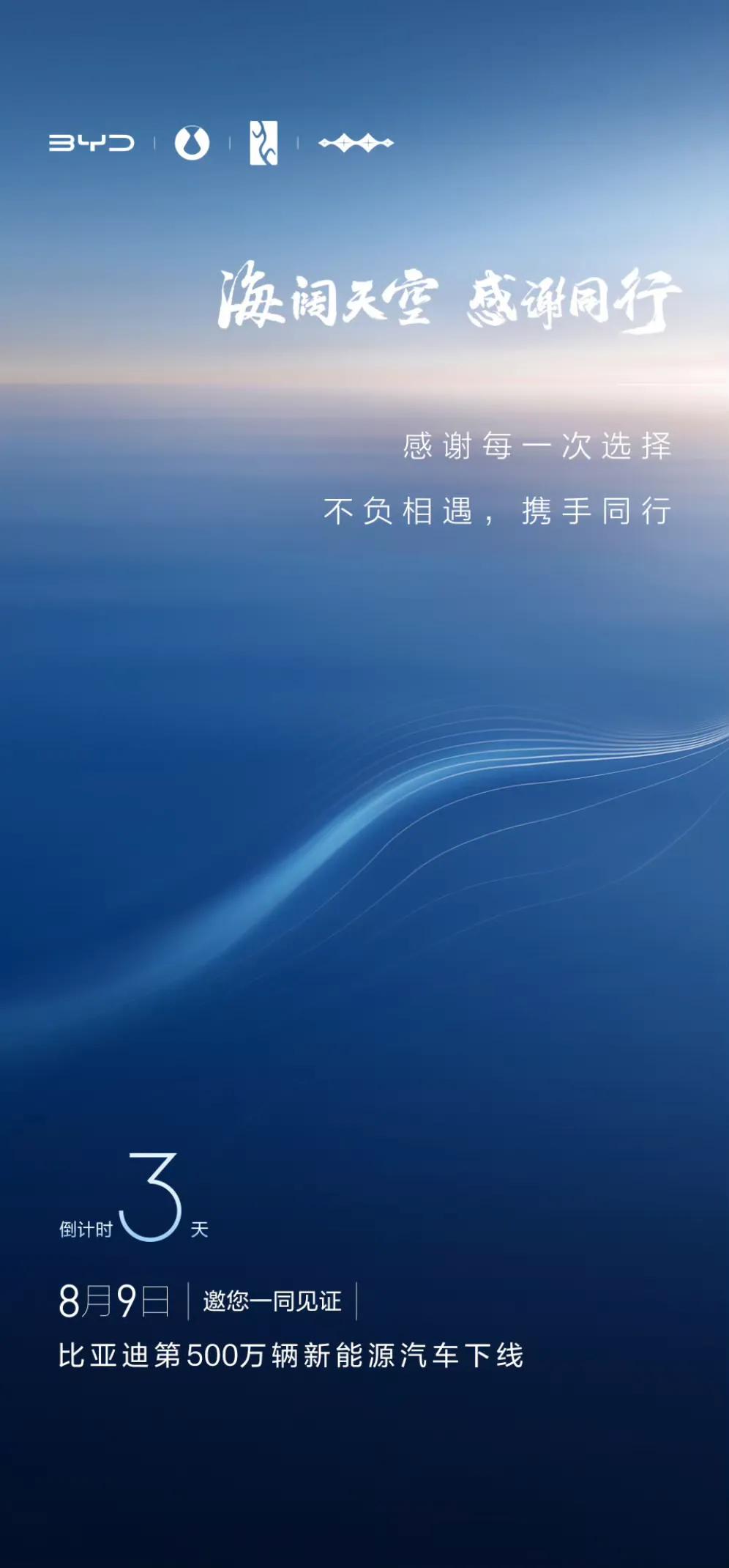8月9日，比亚迪第500万辆新能源汽车下线

迪子都整了500万辆新能源汽车了，