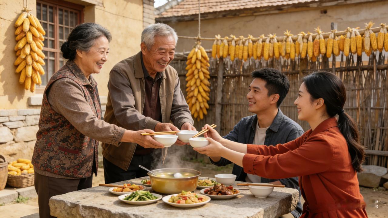 今天下午去了我老公的乡下大伯家，我是发现了，不太富裕的人待客真的就是不一样。
