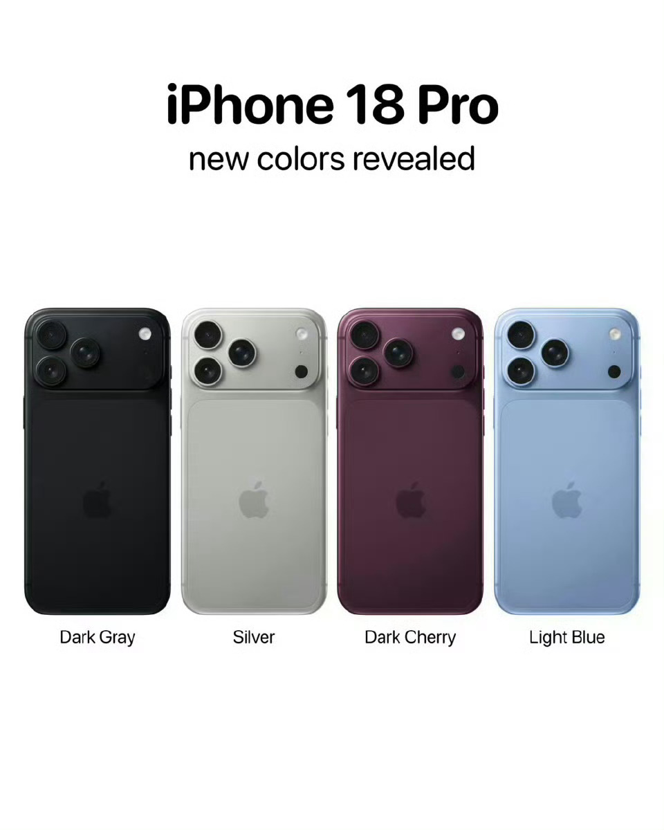 iPhone18Pro蓝色曝光不管现在说什么颜色最好看，但记住一点，银色优雅永不