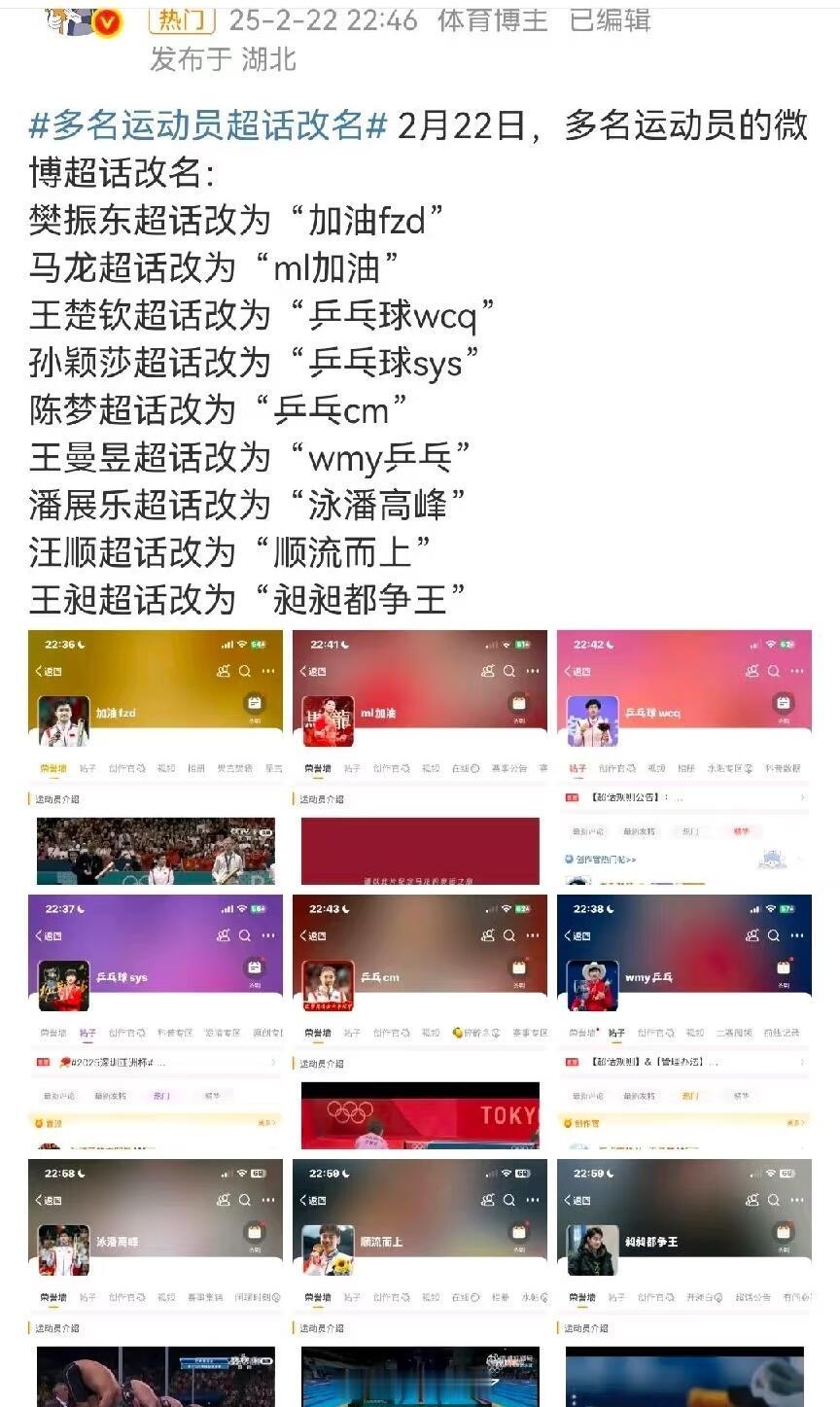 运动员超话都改名了呀，不能用本名都是粉丝搞饭圈行为，把支持运动员搞得跟追星一样导