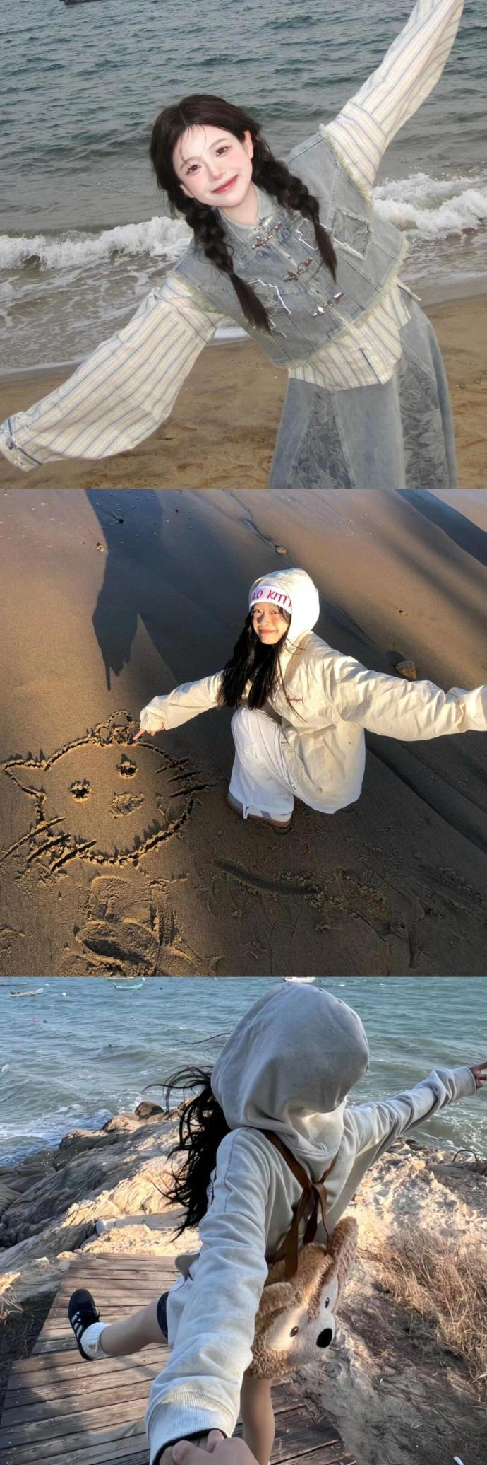 一学就会的旅游海边拍照姿势📸  一键get√  拍照技巧摄影