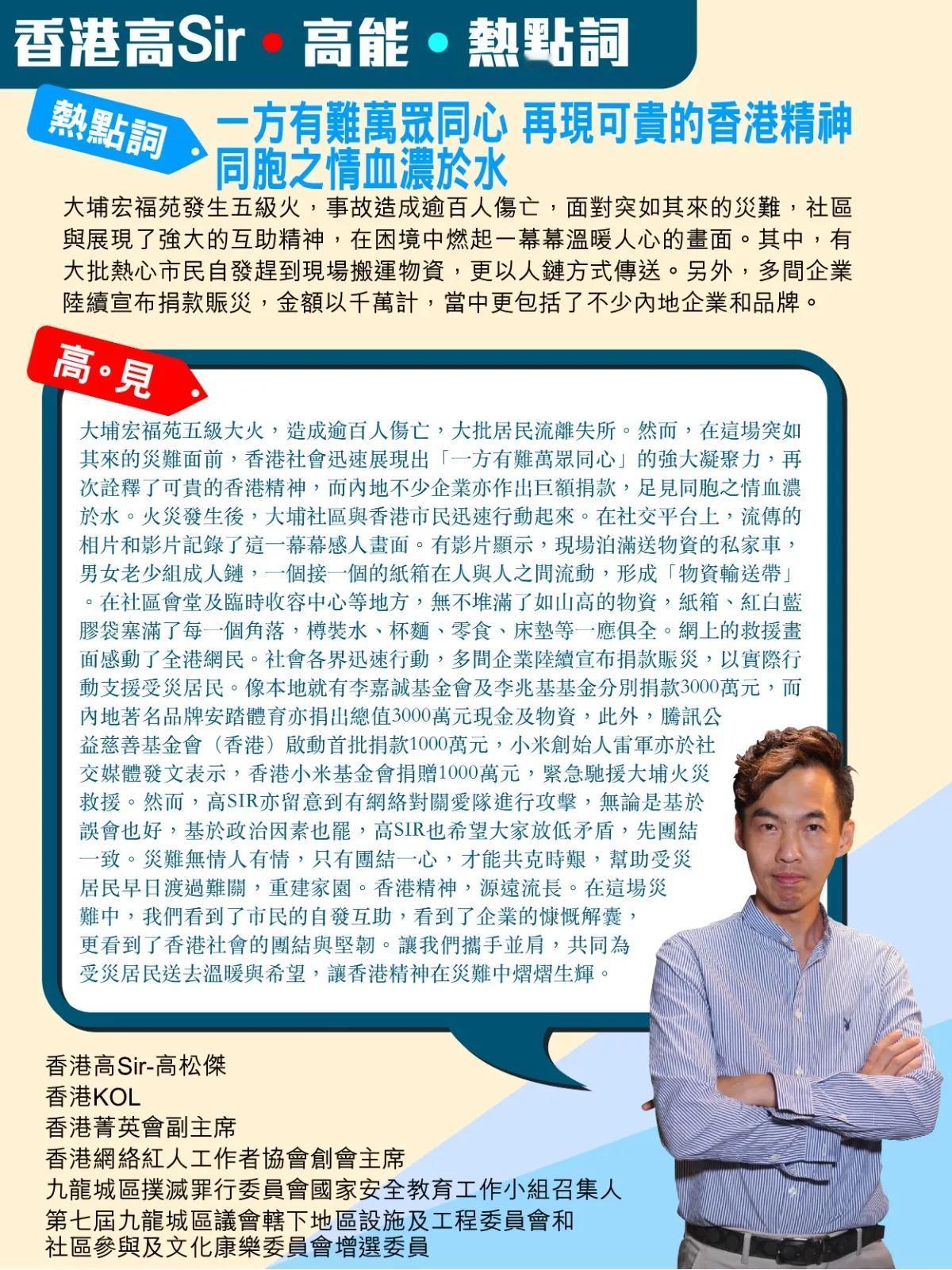 《香港高Sir•高能•热点词》
2025.11.27

热点词：一方有难万众同心