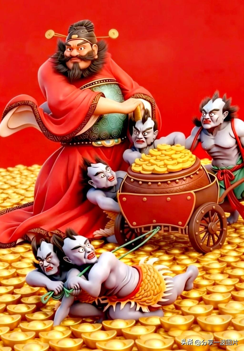 五贵临门开泰运，
千祥集户纳鸿财。