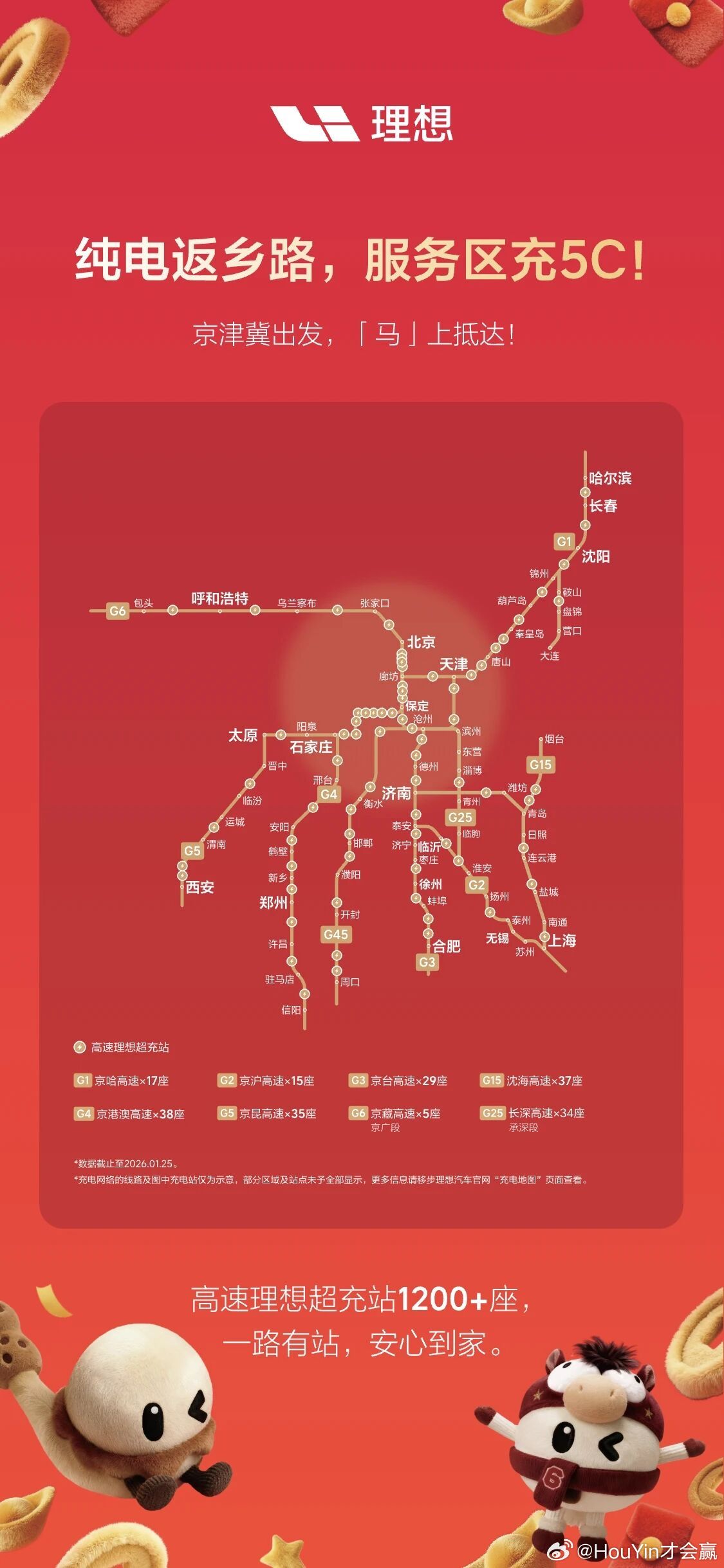 理想超充已经提前为春节出行高峰做好准备到时候还会上线一个新功能帮大家更好规划充电