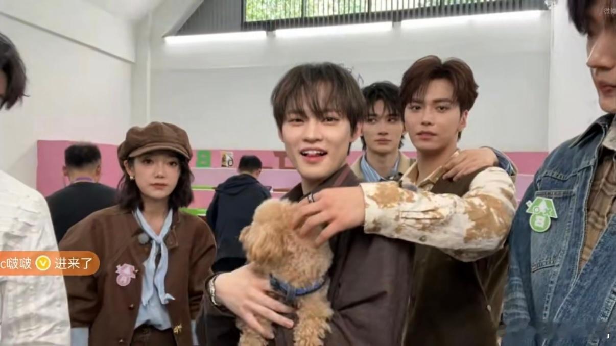 钟辰乐抱希林娜依高的狗暖心趣味日常不断上线，钟辰乐和希林娜依高相处轻松愉快，温柔