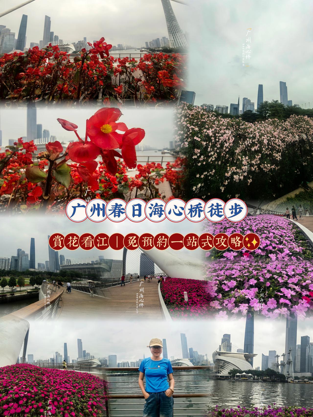 广州的春天也太舒服了！
来海心桥徒步、赏花、看珠江全景
一条路线玩遍所有美好，新