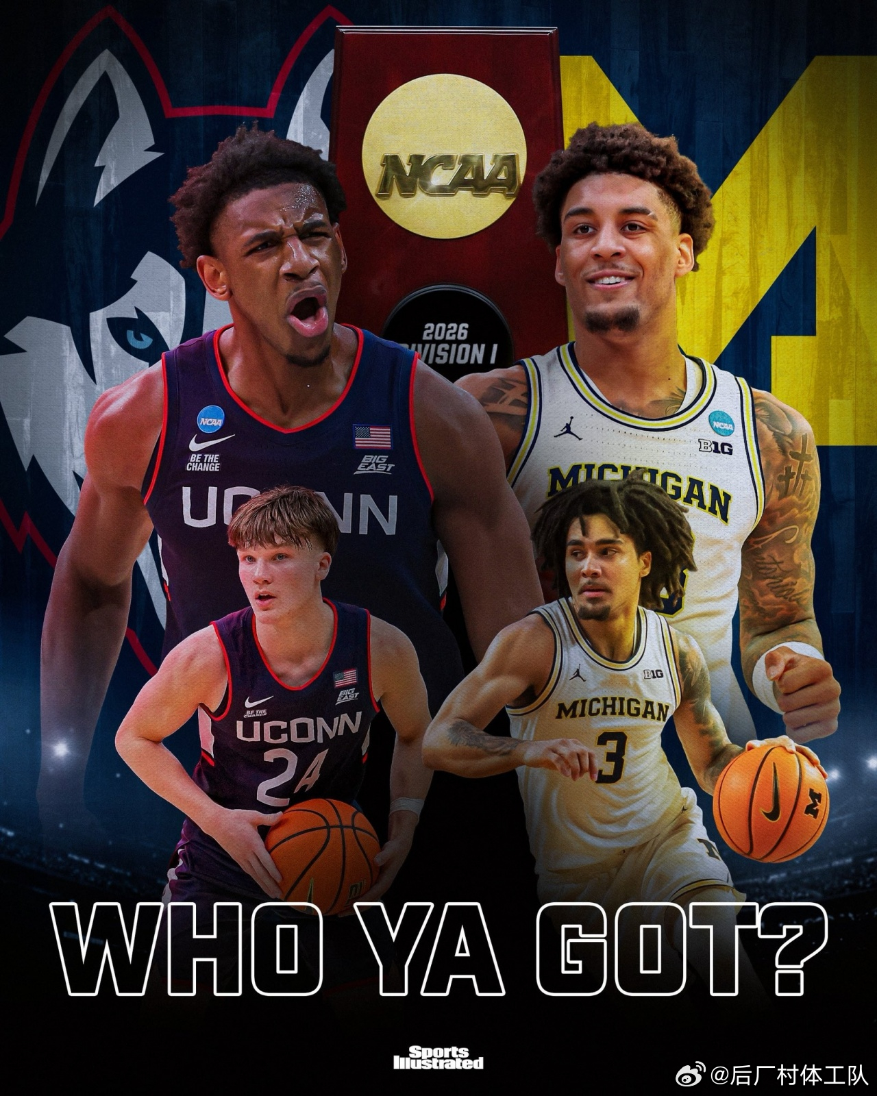 NCAA疯狂三月 两天之后，NCAA锦标赛决赛，康大VS密歇根。密歇根今天赢了亚