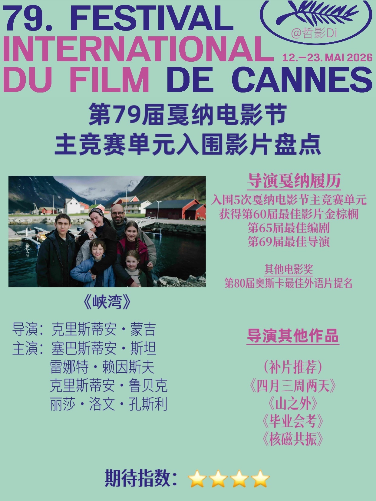 🌿第79届戛纳电影节主竞赛单元入围影片盘点（三）🎬影片：《峡湾》📹导演：克