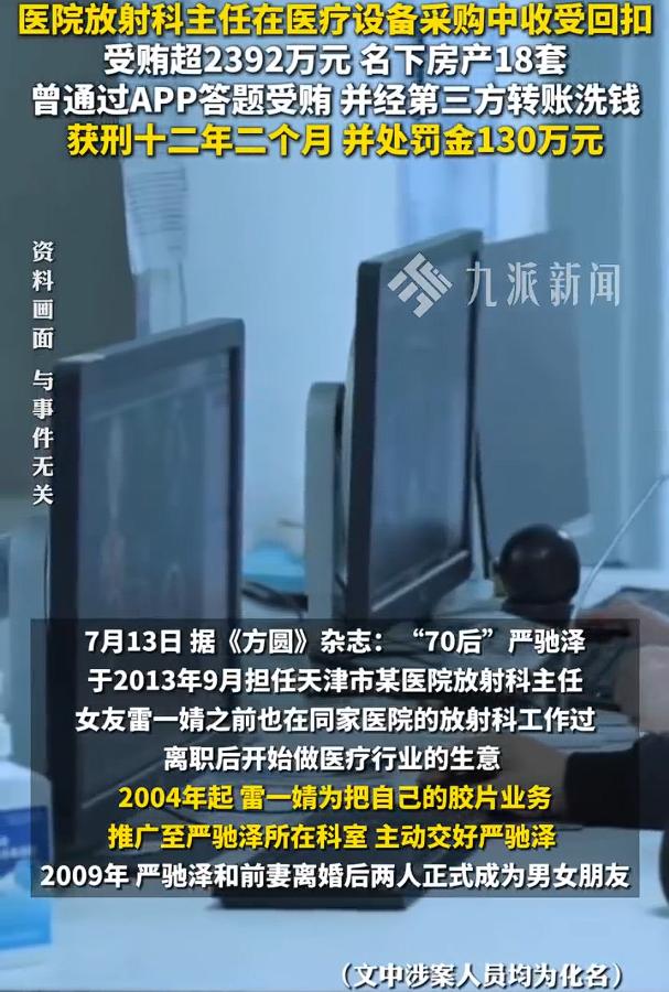 医院主任受贿2392万名下18套房获刑获刑十二年二个月，贪污受贿者，有一个抓一个