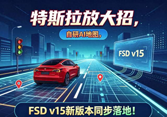 特斯拉放大招，自研AI地图，FSD v15新版本同步落地！