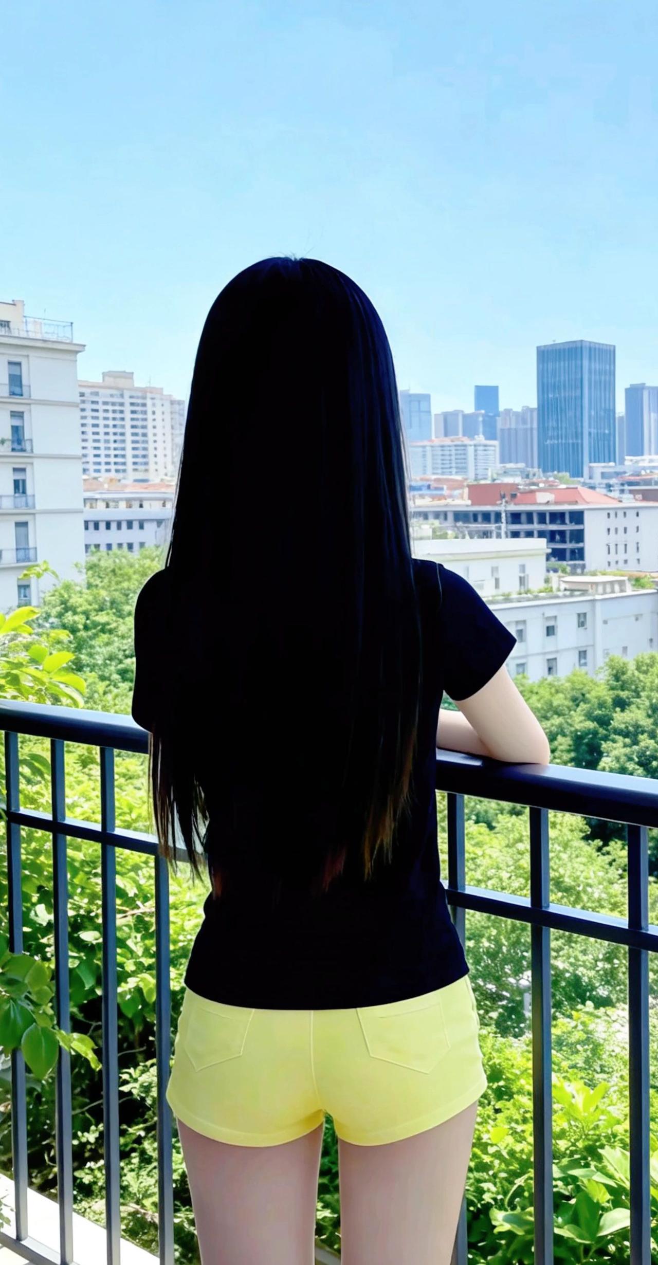 抖音玩法合伙人计划 楼上小姐姐 景色楼对面