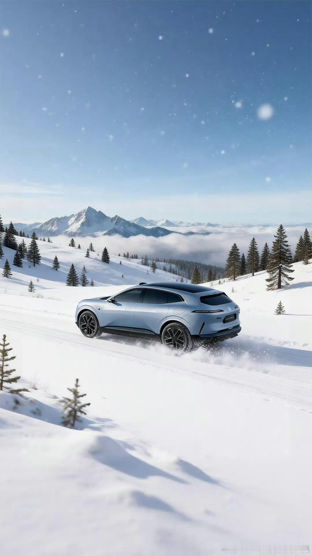 当雪岭裹上银装，云海托着雪峰——阿维塔 07 穿梭在冬日的辽阔里，把山野的凛冽，