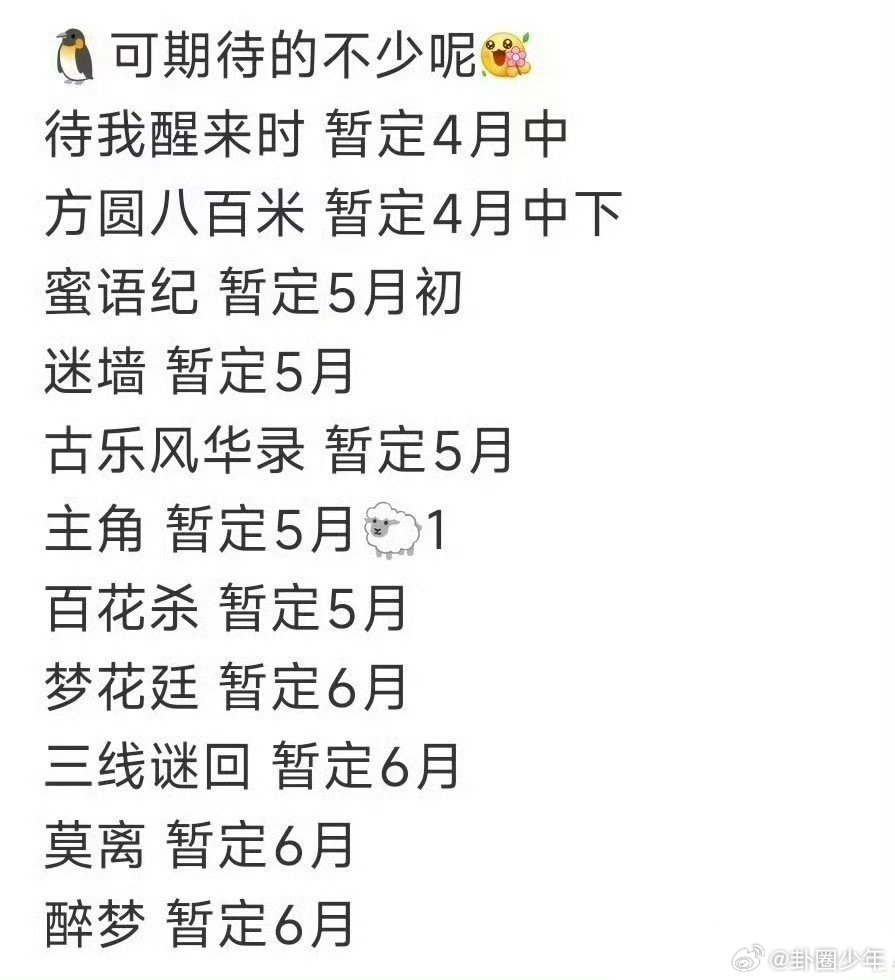 各平台Q2排播各平台Q2新剧排播Q2剧集市场竞争激烈，多平台重磅新剧待播，题材丰