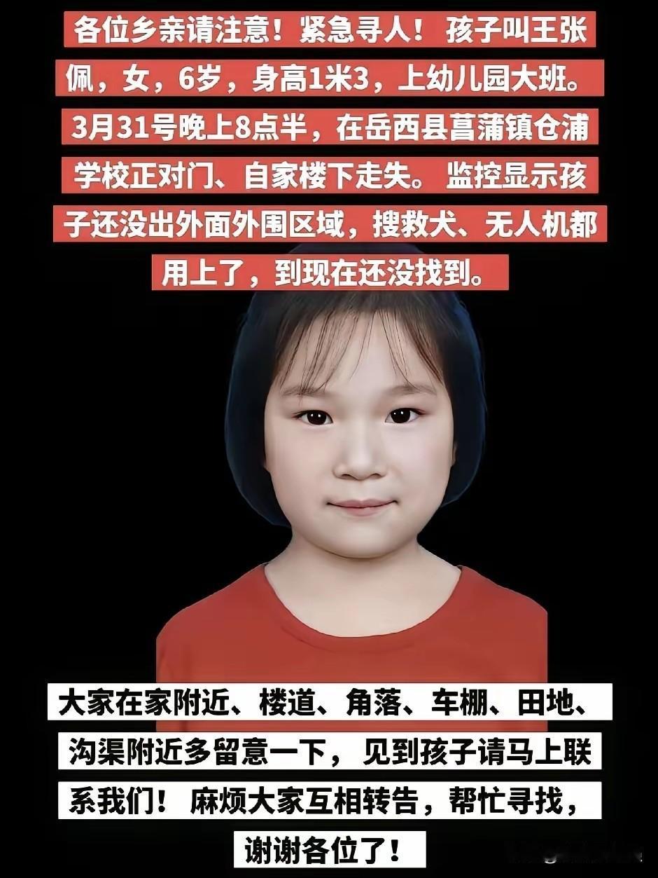 失踪了5天的佩佩终于有了线索。

3月31日，妈妈因为要去给爷爷送电瓶车钥匙，当