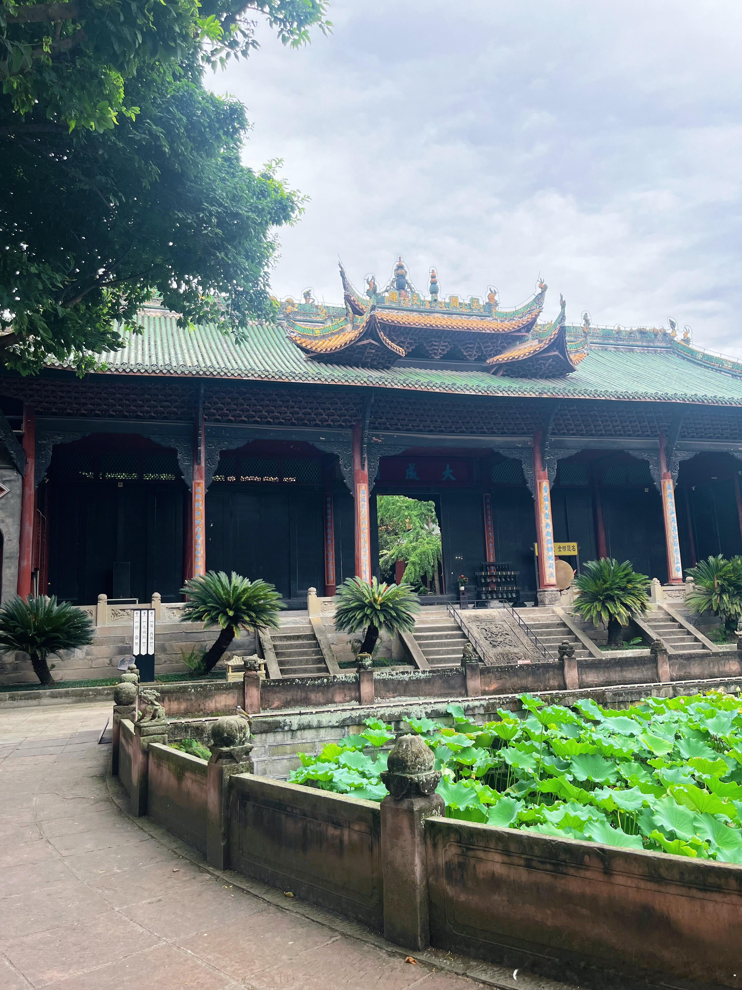 随便逛了逛四川最大的文庙，这个天气舒适得像幻觉。 