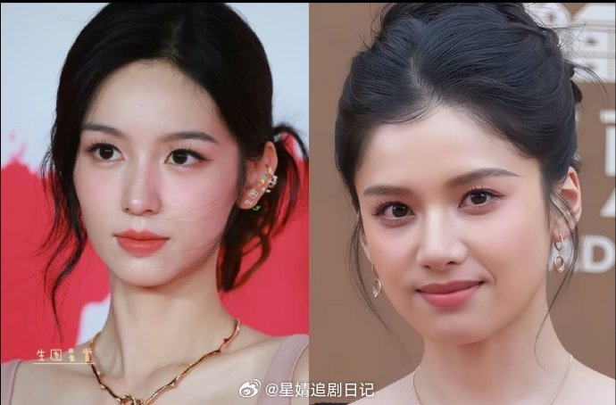 张婧仪周也现在发展天差地别了，看谁还说她两长得像～之前周也高很多，现在也flop