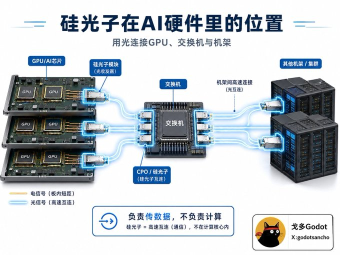 LPO（线性可插拔光学）、CPO（共封装光学）、OCS（光路交换）、Optica