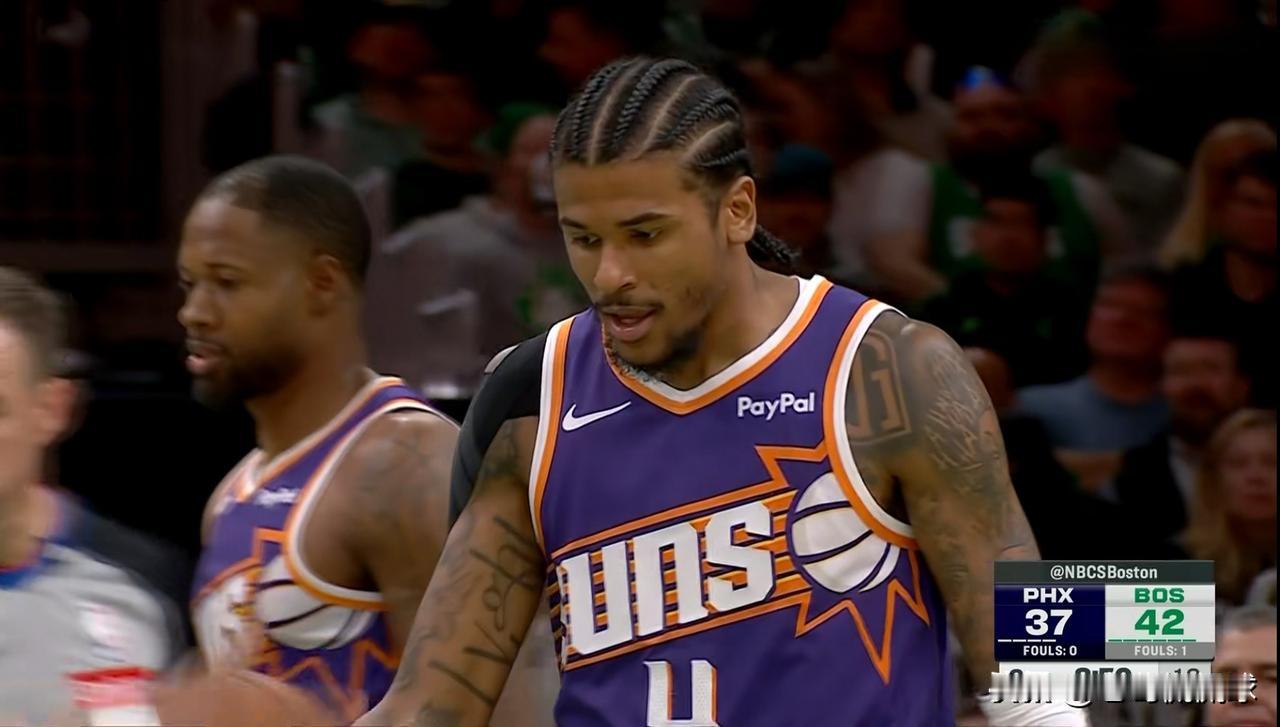 太阳二当家杰伦-格林终于拉胯了！在今天太阳客场以112：120不敌凯尔特人的比赛